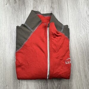 LL Bean Slightly Fitted 1/4 Zip Merino Wool Pullover Shirt Men's Sz M Medium Red